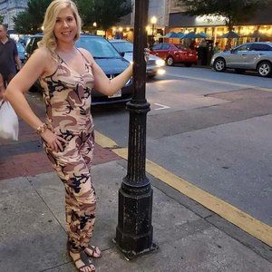 Casual V Neck Tan and Blue Black Mix Camo Jumpsuit